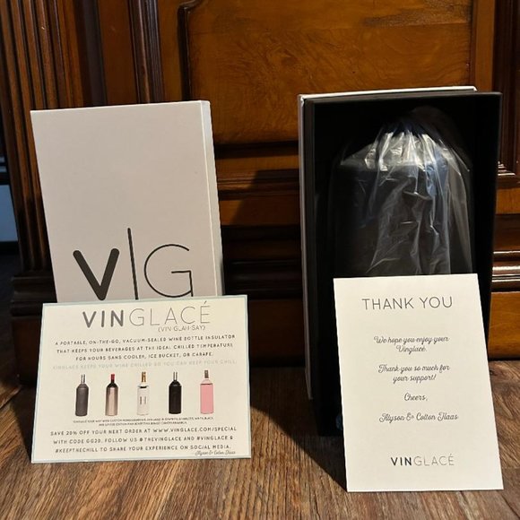 VinGlace Dining Vinglace New Black Stainless Steel Wine Bottle